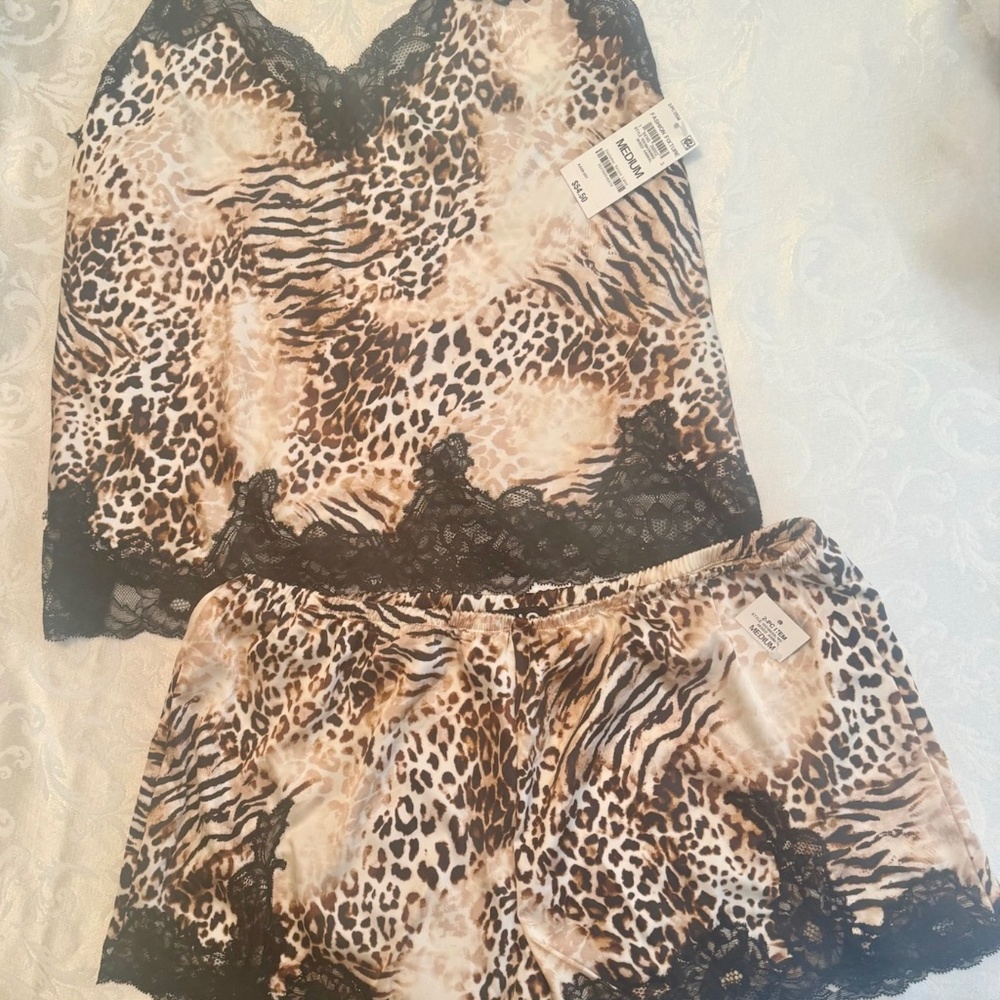 INC International Concepts Lace-Trim Cami & Shorts Pajama Set
